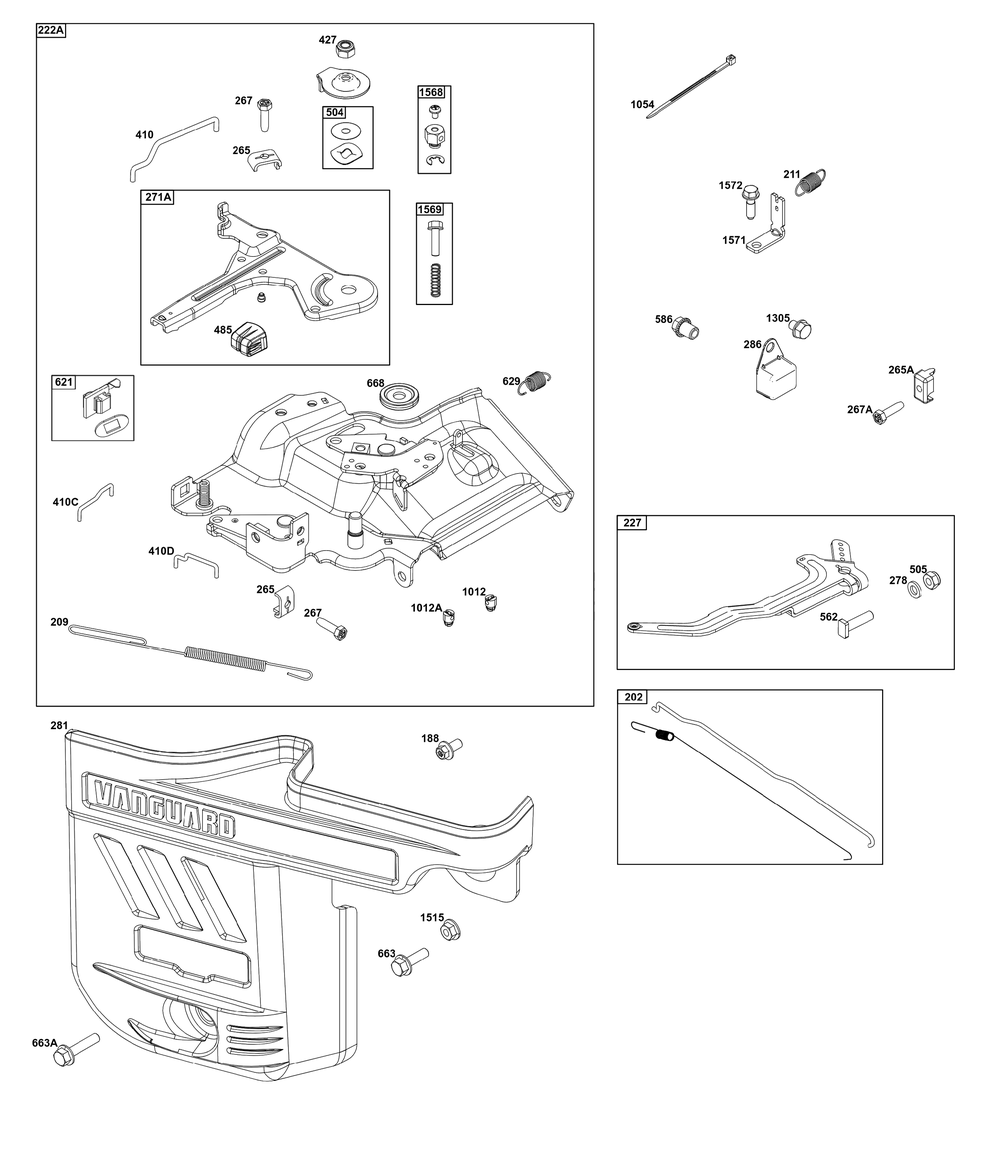 Controls Group Diagram and Parts List for 25V332-0066-F1 200000 - 399999 Briggs and Stratton Engine